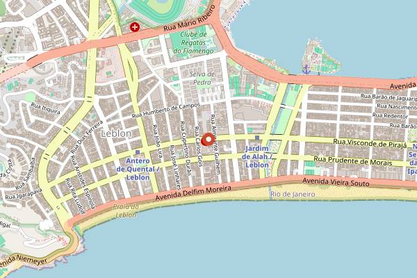 Map showing Tapí Leblon in Rio de Janeiro