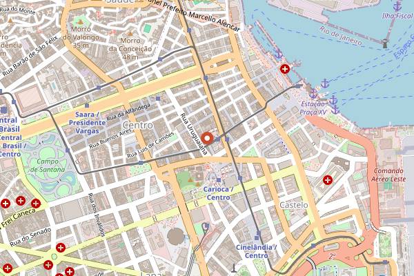Map showing Confeitaria Colombo in Rio de Janeiro