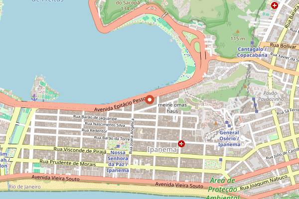 Map showing Bar Lagoa in Rio de Janeiro