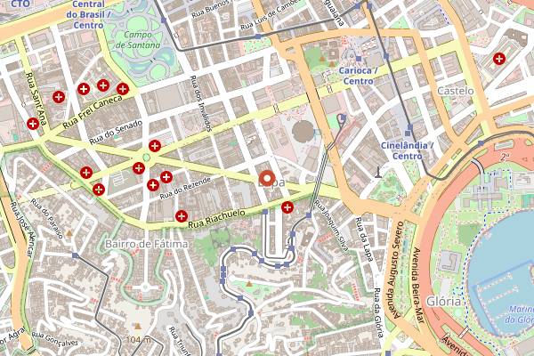 Map showing Nova Capela in Rio de Janeiro