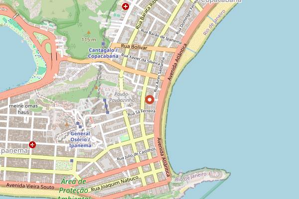 Map showing Café ao Léu in Rio de Janeiro
