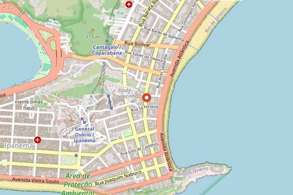 Map showing Cook in Fiesta, Brazilian BBQ Class in Rio de Janeiro