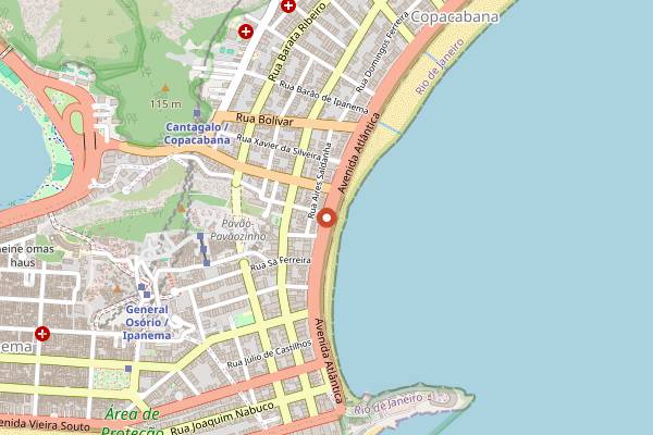 Map showing Emile in Rio de Janeiro