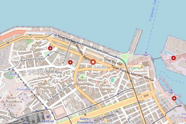 Map showing Casa Omolokum in Rio de Janeiro