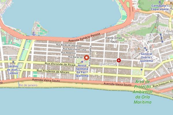 Map showing Satyricon in Rio de Janeiro