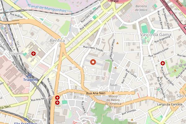 Map showing CADEG, Mercado Municipal do Rio de Janeiro in Rio de Janeiro