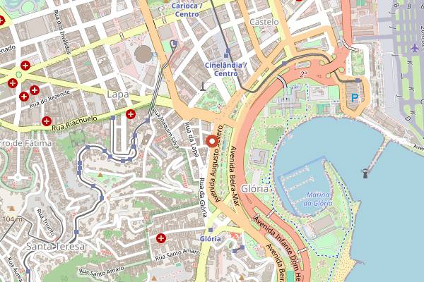 Map showing Feira da Glória in Rio de Janeiro