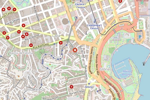 Map showing Beco do Rato in Rio de Janeiro
