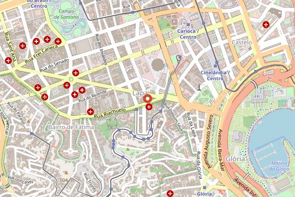 Map showing Rio Scenarium in Rio de Janeiro