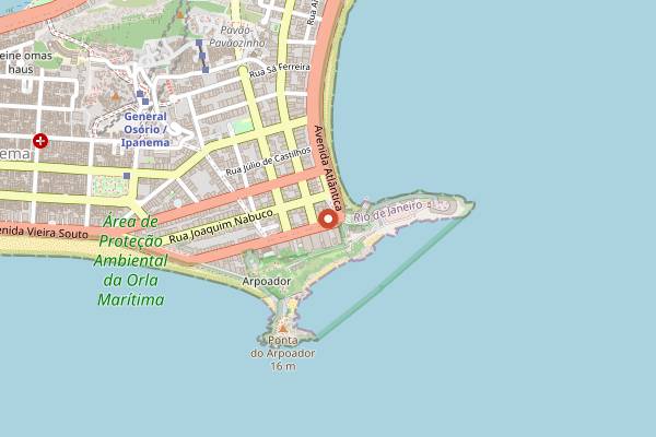 Map showing Spirit Copa Bar in Rio de Janeiro