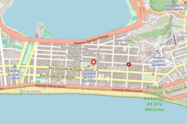 Map showing Babbo Osteria in Rio de Janeiro