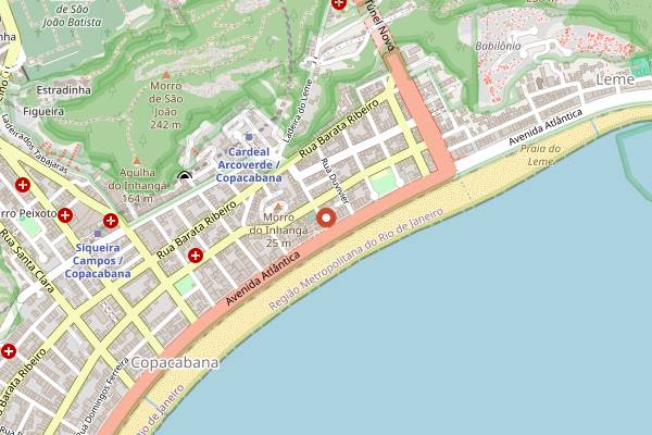 Map showing Churrascaria Palace in Rio de Janeiro