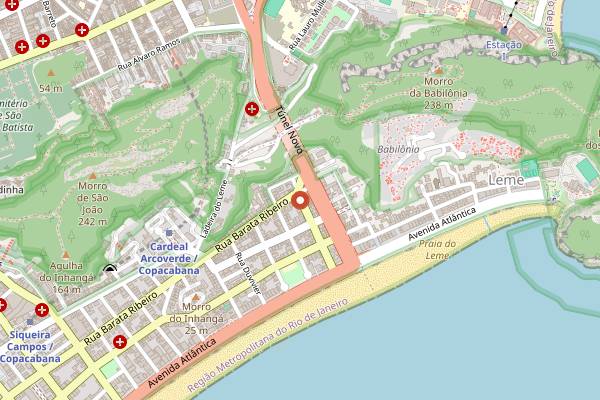 Map showing Cervantes in Rio de Janeiro