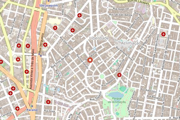 Map showing Beth Bakery in São Paulo