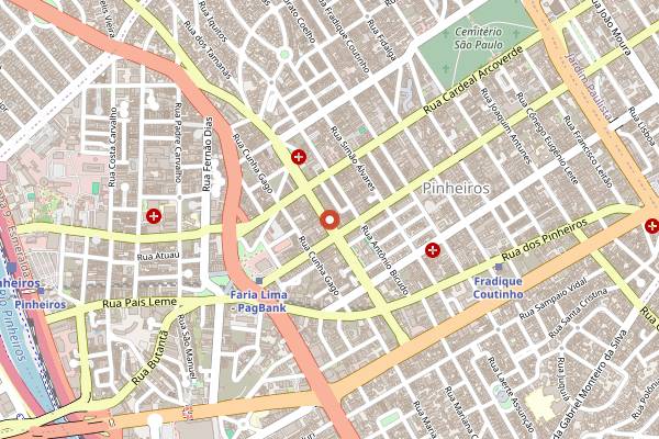 Map showing Cervejaria Nacional in São Paulo