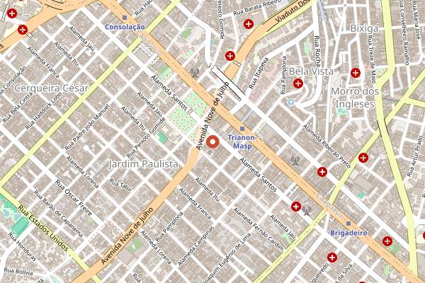 Map showing Must Restaurant in São Paulo