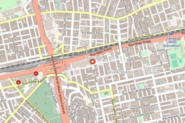 Map showing Casa do Pastel in São Paulo