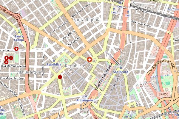 Map showing Ponto Chic in São Paulo