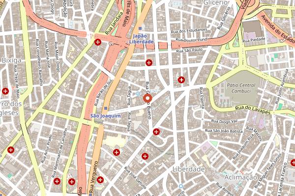 Map showing Chest of Wonders in São Paulo