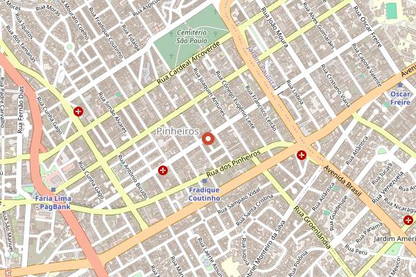 Map showing KOF - King of The Fork in São Paulo