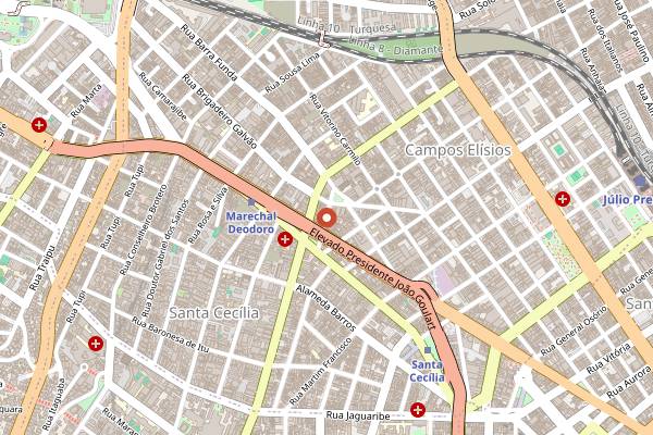 Map showing Yerba + Por um Punhado de Dólares in São Paulo