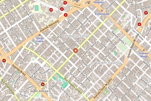Map showing Barú Marisquería in São Paulo