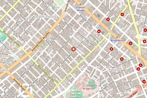 Map showing Grotta Cucina in São Paulo