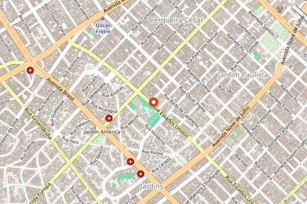 Map showing Piselli in São Paulo
