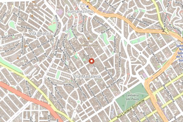 Map showing Camélia Òdòdó in São Paulo
