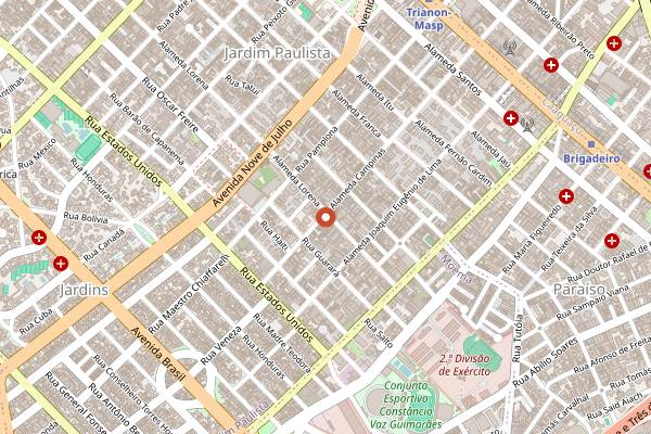 Map showing Sushimar Vegano in São Paulo