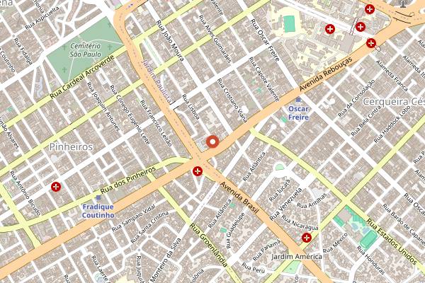 Map showing Jun Sakamoto in São Paulo