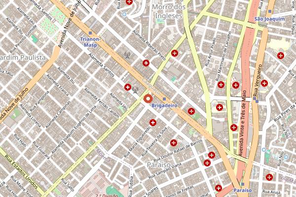 Map showing Kan Suke in São Paulo
