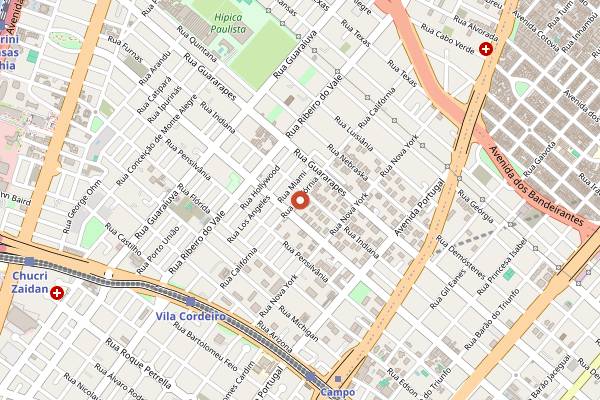 Map showing Oizumi Sushi in São Paulo