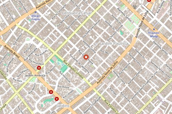 Map showing Picchi in São Paulo