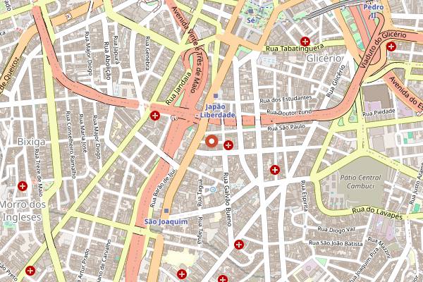 Map showing Kintaro in São Paulo