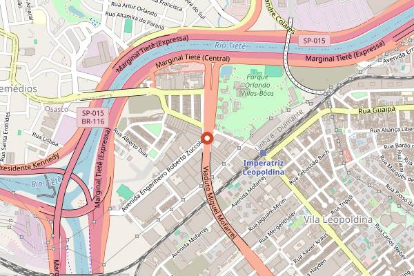 Map showing Feira do Varejão da Ceagesp in São Paulo