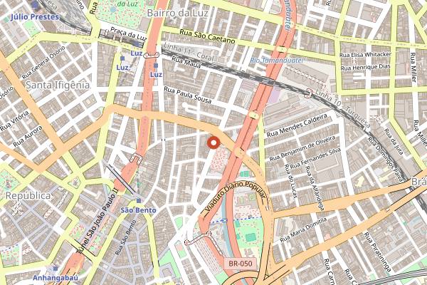 Map showing Mercado Kinjo Yamato in São Paulo