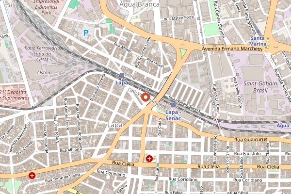 Map showing Mercado Municipal da Lapa in São Paulo