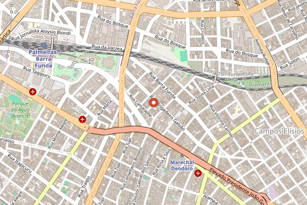 Map showing Blue Space in São Paulo
