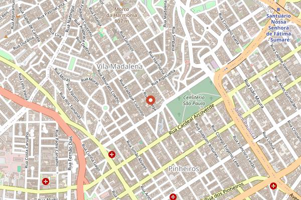 Map showing Castelo Oculto in São Paulo