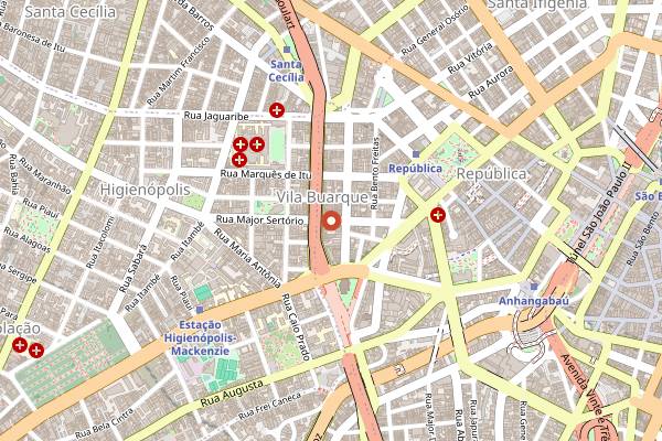 Map showing Domo Bar in São Paulo
