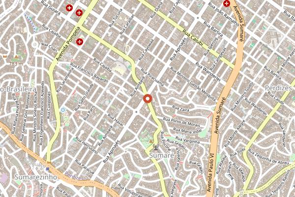 Map showing Frigobar Speakeasy in São Paulo