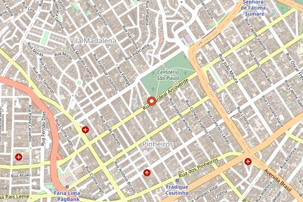 Map showing Ó do Borogodó in São Paulo