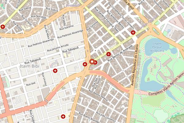 Map showing Skye Bar in São Paulo
