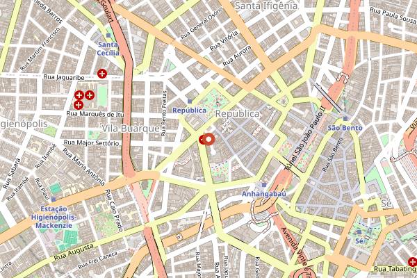 Map showing Almanara in São Paulo