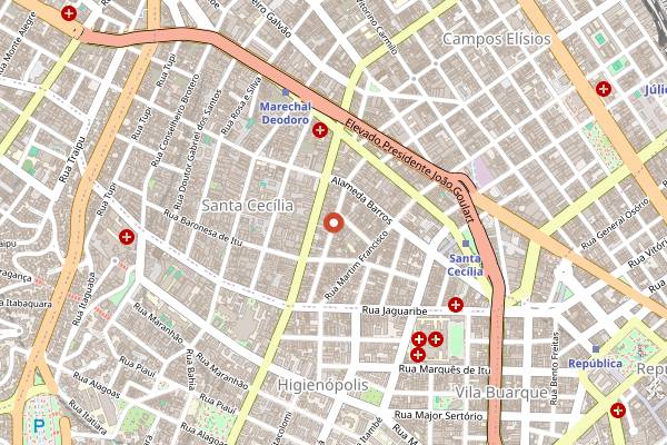Map showing Borgo Mooca in São Paulo