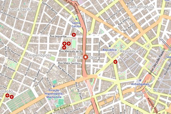 Map showing Cora in São Paulo