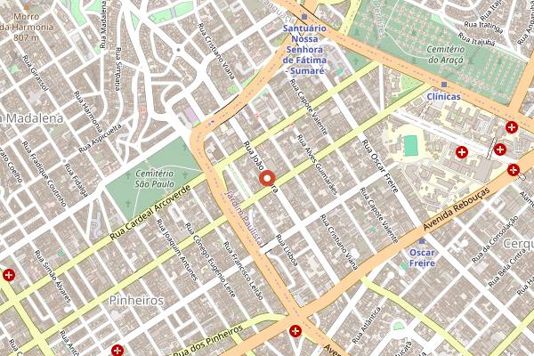Map showing Metzi in São Paulo