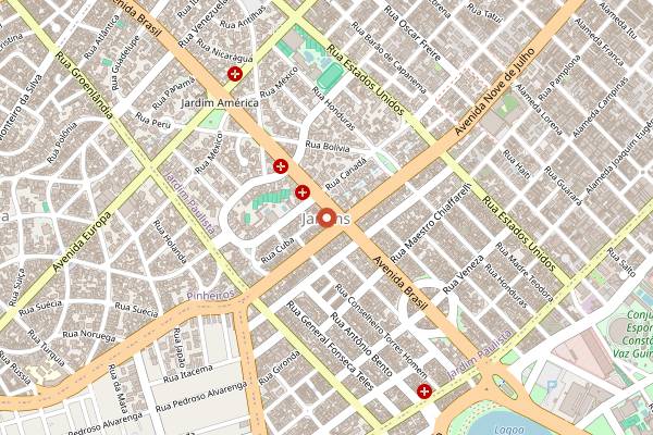 Map showing Tordesilhas in São Paulo