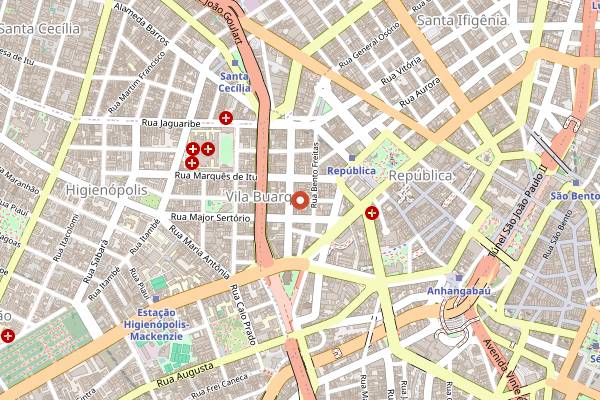 Map showing Beverino in São Paulo